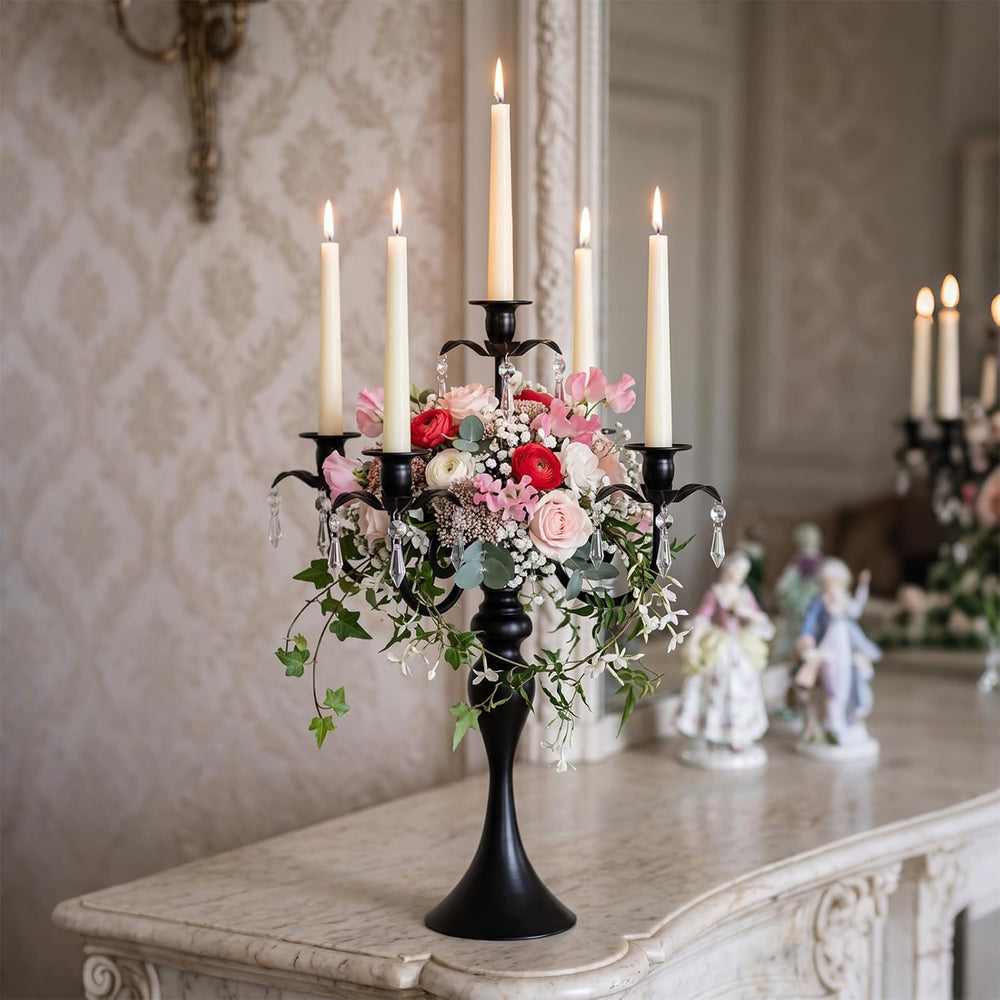 20''Tall Crystal Pendant Taper Candle Holders/Stylish Candle Stands/C...