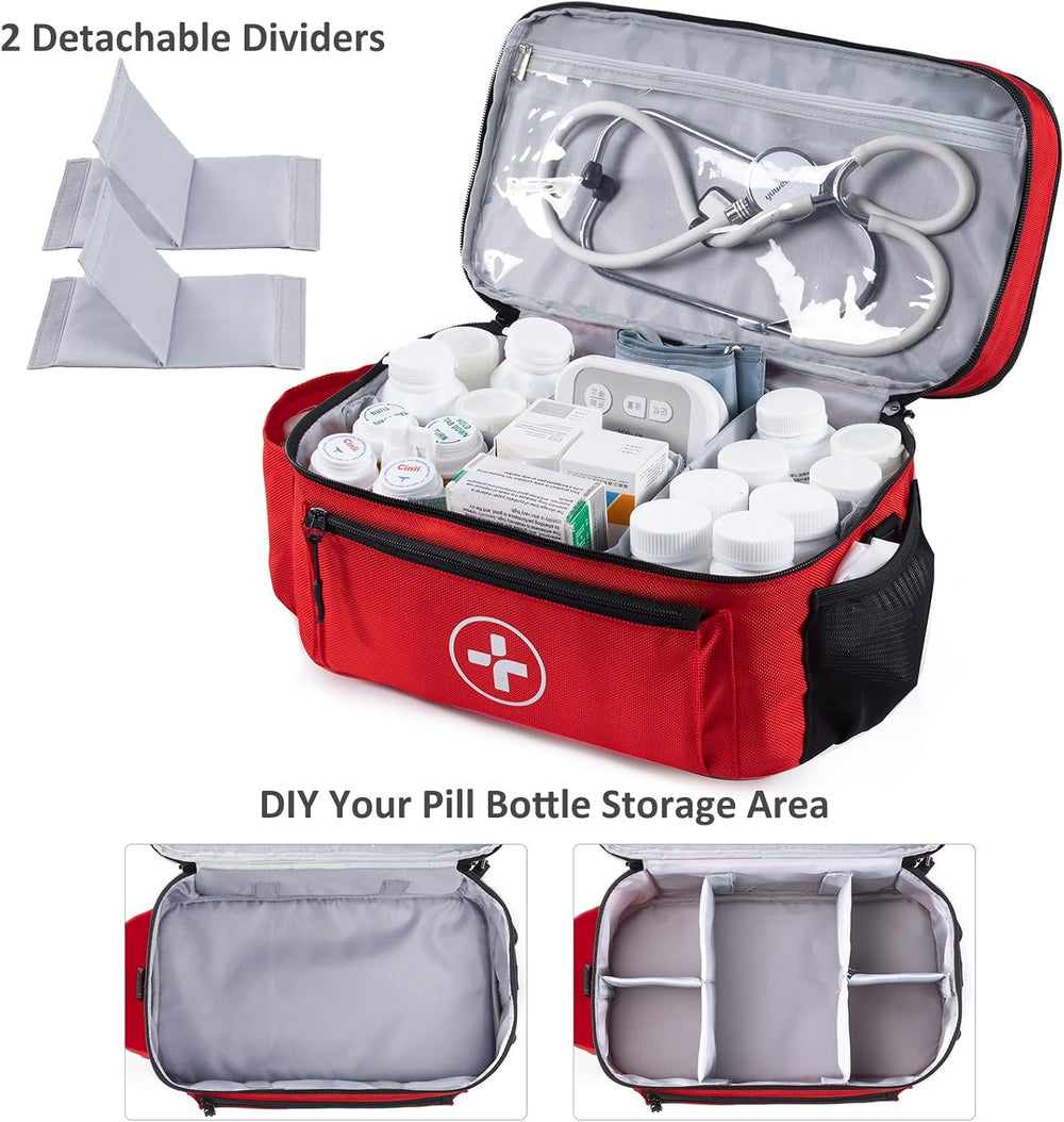 BAGSFY Medicine Bag, Large Medical Bag and First Aid Bag Empty for Travel