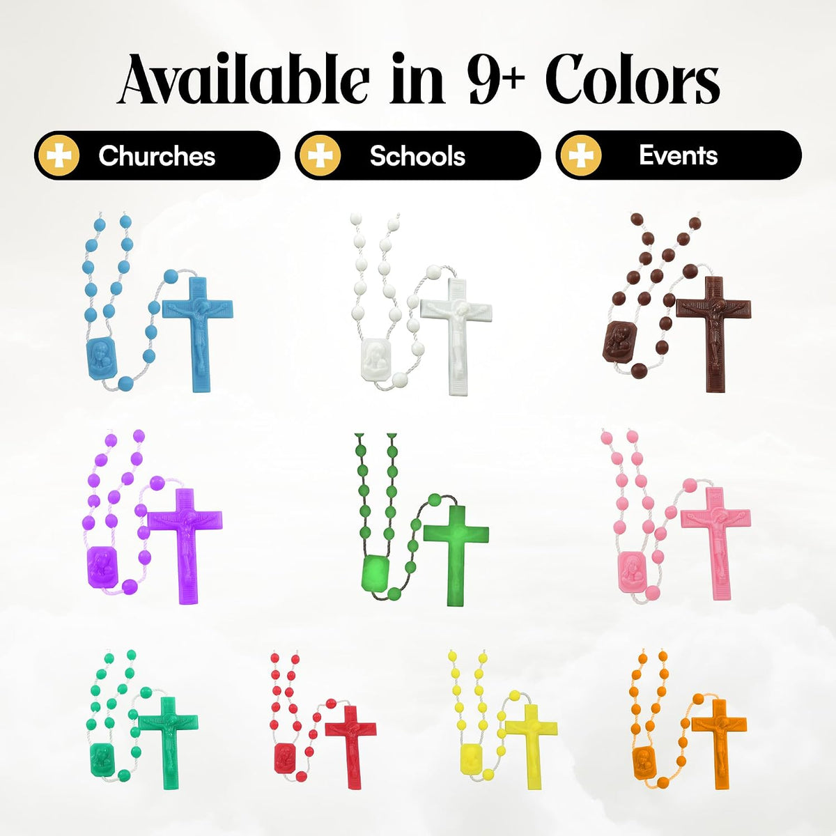 rosarymart catholic rosary beads for prayer – violet showing dimensions