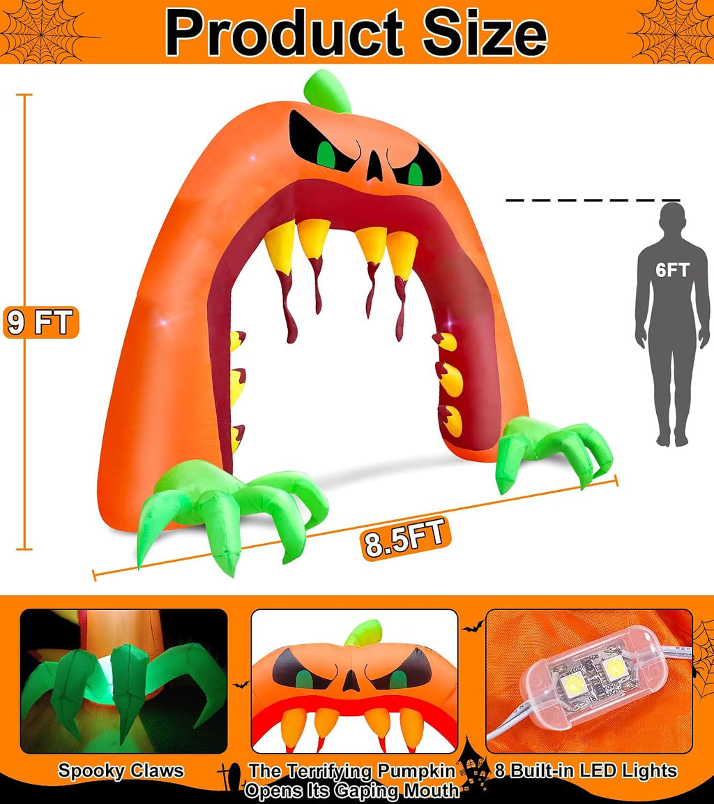 giant halloween inflatables pumpkin archway halloween decorations outdoor shown in use