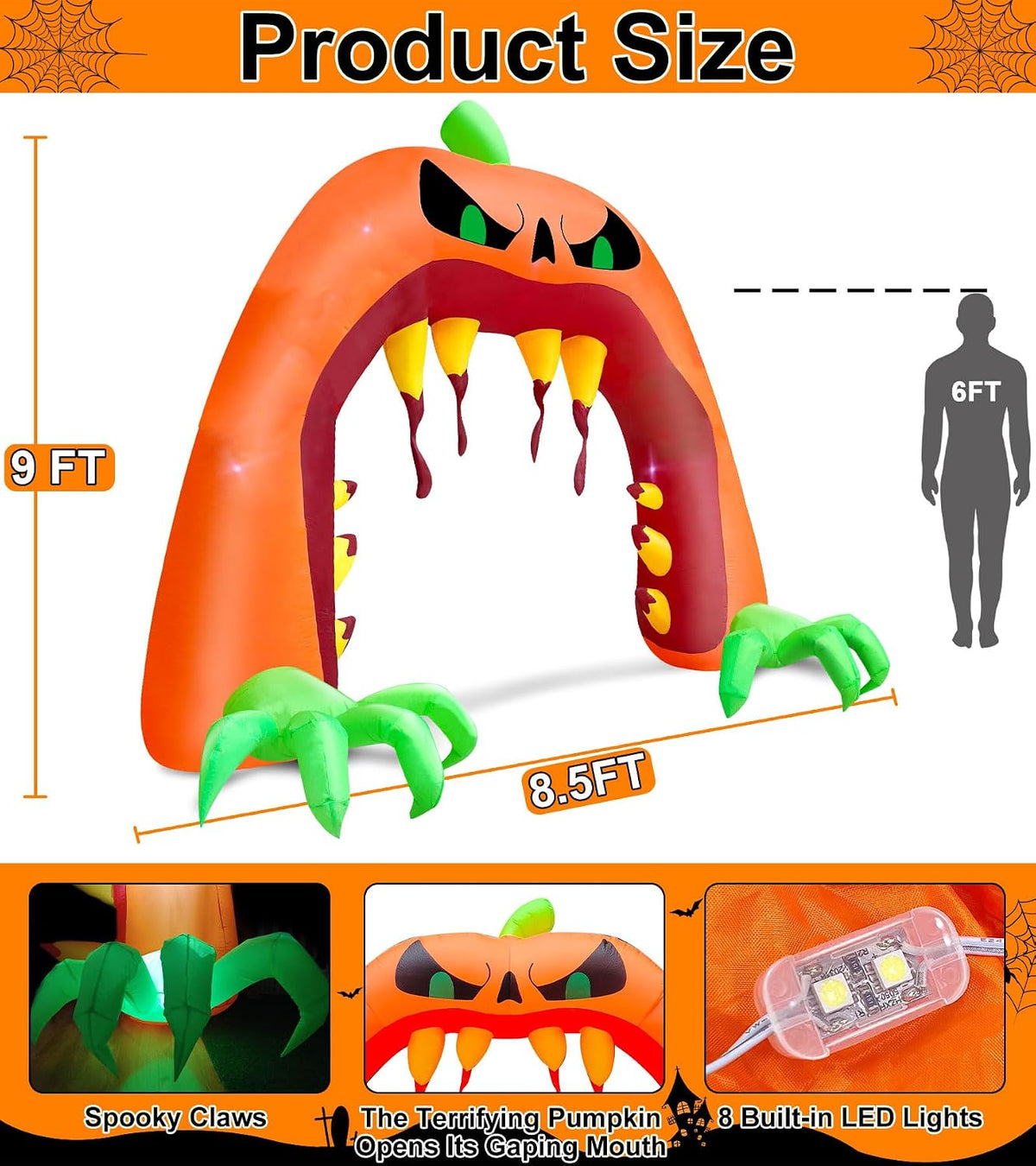 giant halloween inflatables pumpkin archway halloween decorations outdoor shown in use