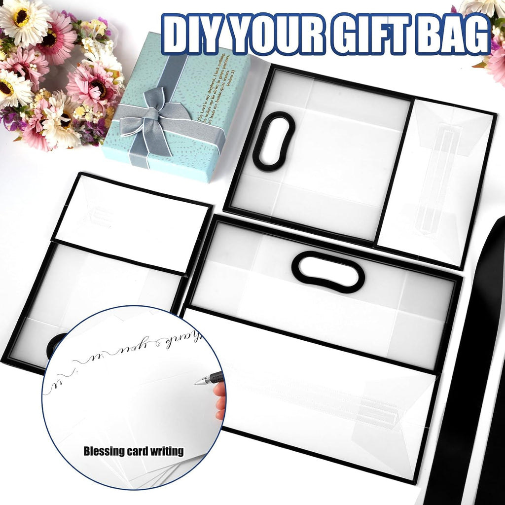 gawbyet 24 pcs clear plastic gift bags with, side view
