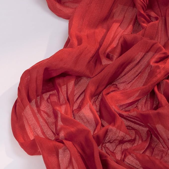 Red Cheesecloth Table Runner Fall Table Runner Boho Gauze 120 Inches Red Cheese Cloth Fall Table Decorations for Thanksgiving Weddings Bridal Baby Shower Candlelight Dinner Party