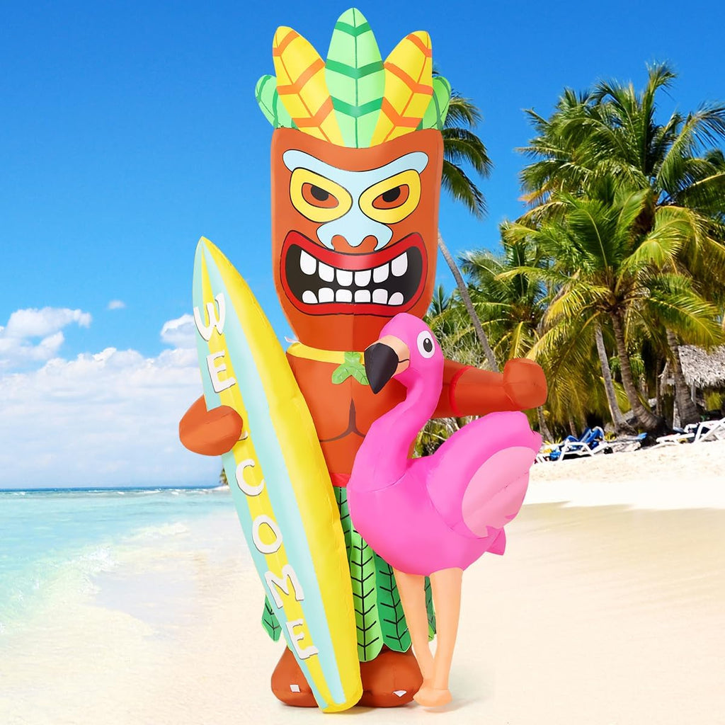 goosh 6 ft summer inflatables tiki luau decorations shown in use