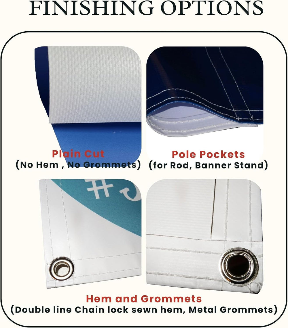 Custom Vinyl Banner, 14oz Premium Coated Vinyl, Full Color, indoor/outdoor He...