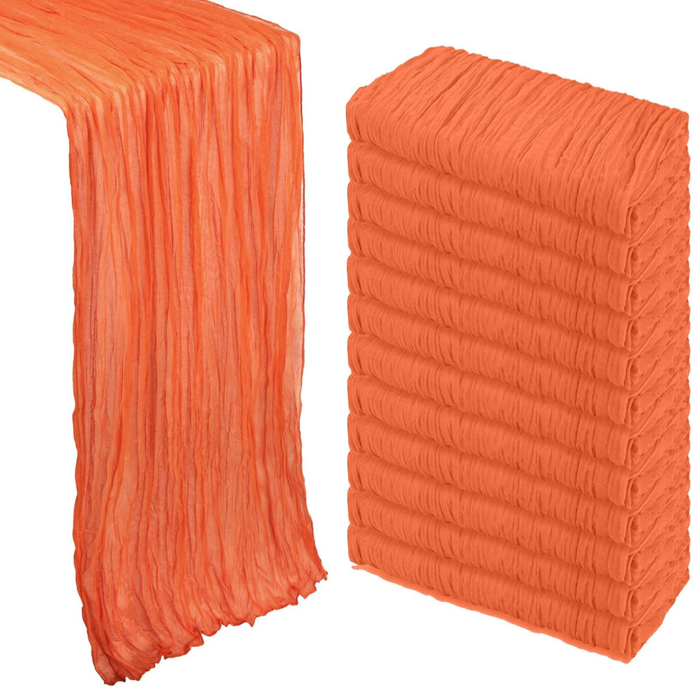12 Pack 35 x 120 Inch Orange Table Runner Cheesecloth 10Ft