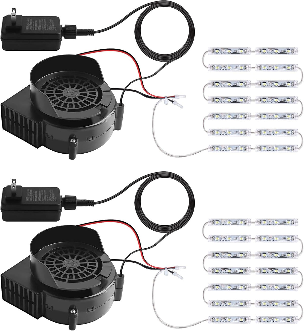 2 Set 2.5A Replacement Air Blower for Inflatables with 12v/3A Adapter