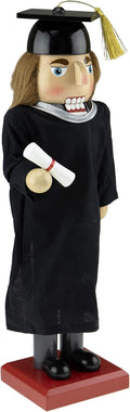 Clever Creations Boy Graduate 14 Inch Traditional Wooden Nutcracker, Festive Christmas Décor for Shelves and Tables