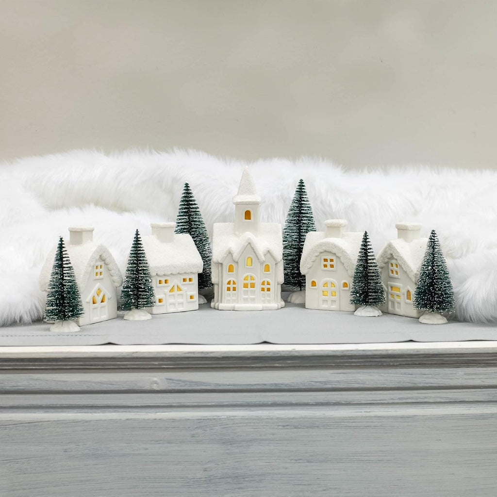 mark feldstein winter village with barn led porcelain, package contents