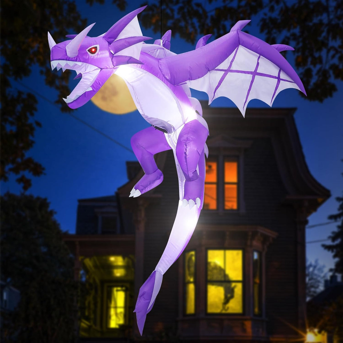 atdawn inflatable halloween decorations inflatables dragon, lighted blow on a desk or shelf
