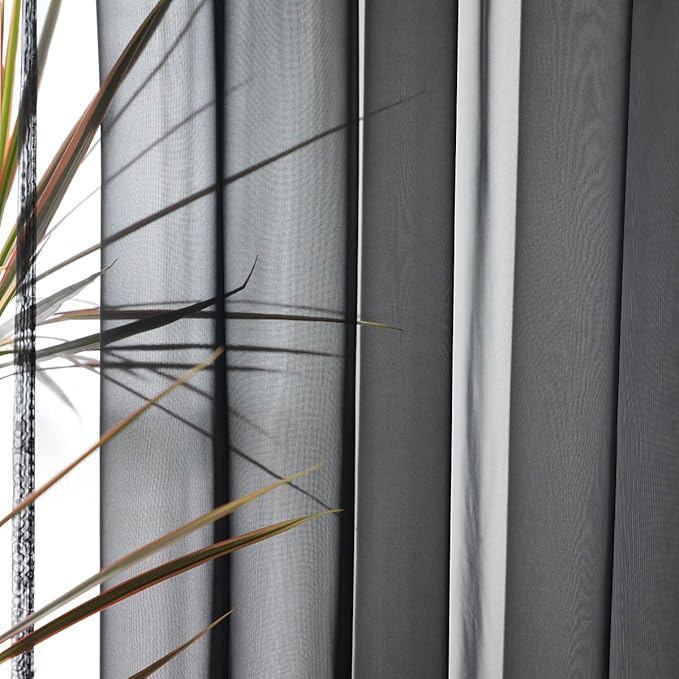 Window Black Sheer Curtains 48 Inches Width 95 Inches Long 2 Panels Sheer Curtains Clear Curtains Basic Rod Pocket Panel for Home Living Room Bedroom Kids Room Yard Patio Parlor Sliding