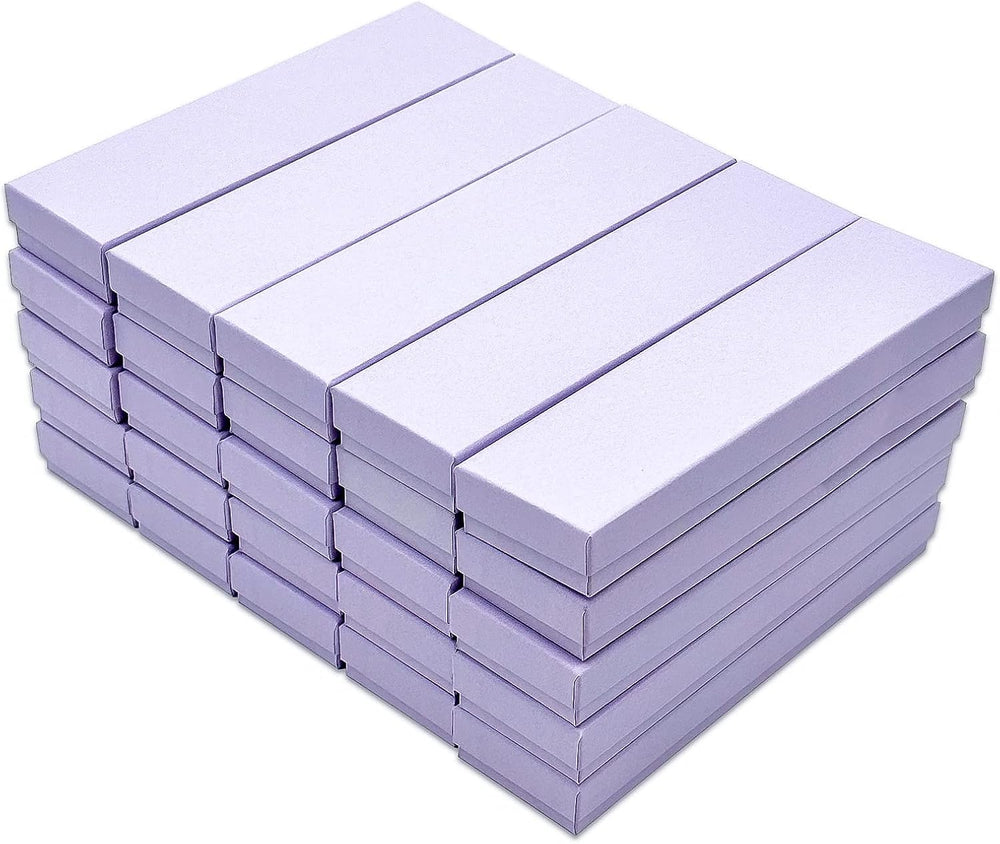 TheDisplayGuys 100 Cardboard Jewelry Gift Boxes with Inserts - Lavender