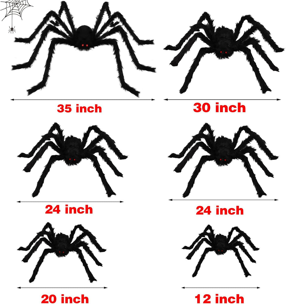 Halloween Spider Decorations Outdoor Indoor: 6 Pcs Giant Halloween Spiders