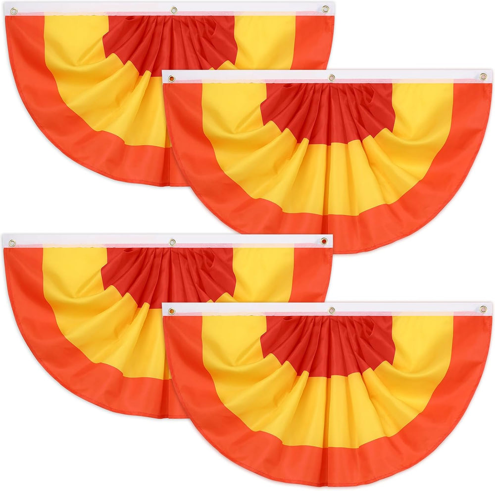 4 Pcs 3 x 6 ft Orange Fall Thanksgiving Flag Buntings for Outside