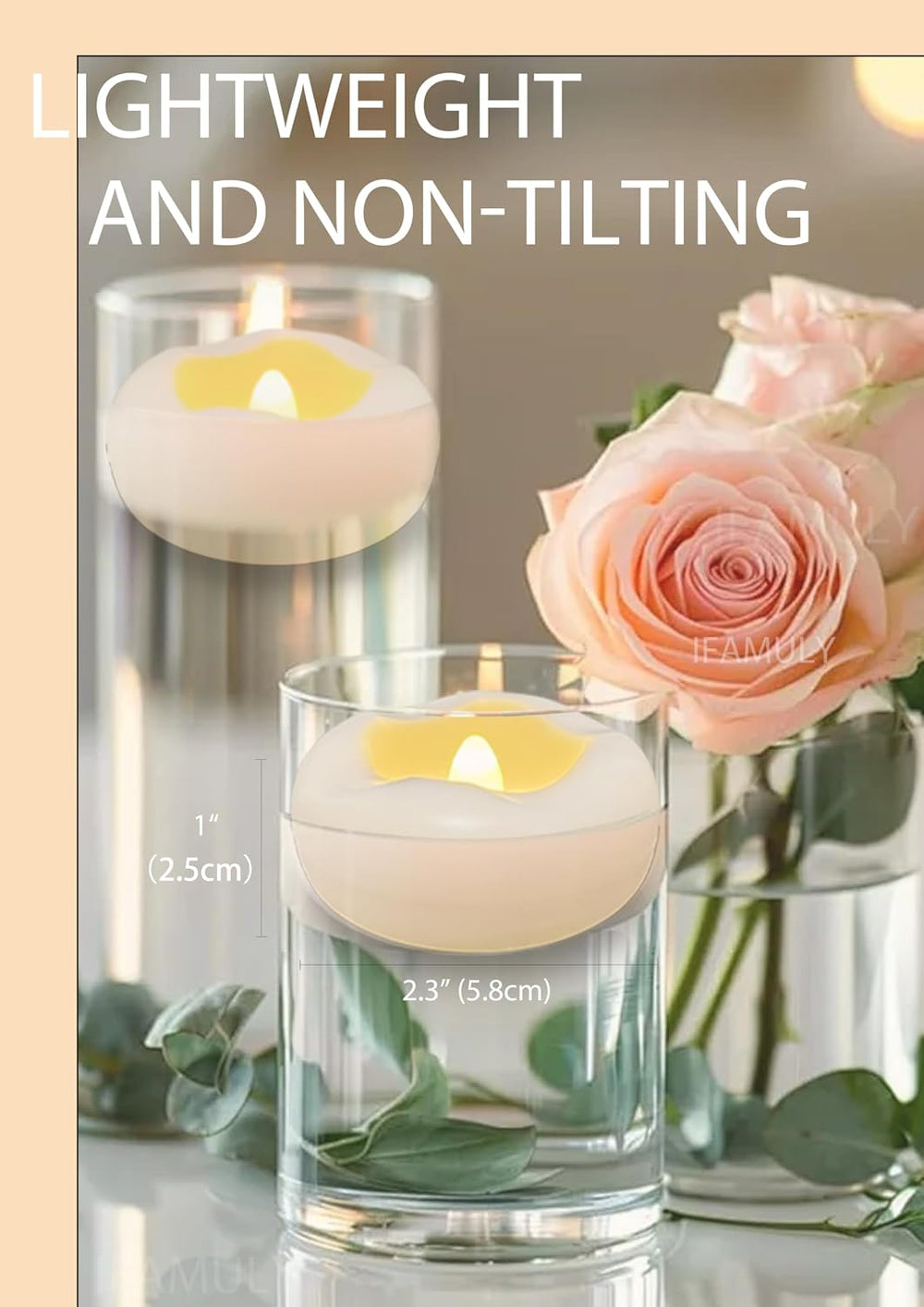 Floating Candles 36PCs 2.3in Flameless LED 200+ Hour for Centerpieces