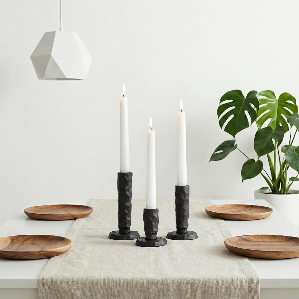 Sziqiqi Black Iron Candlstick Holders: Cast Iron Taper Candle Holder