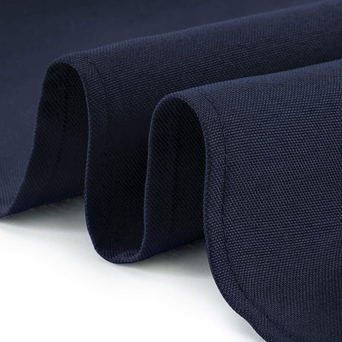 Lann's Linens - 10 Premium 60" x 126" Tablecloths for Wedding/Banquet/Restaurant - Rectangular Polyester Fabric Table Cloths - Navy Blue (10 Pack)