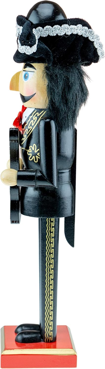 clever creations mariachi 14 inch traditional wooden nutcracker, close-up detail