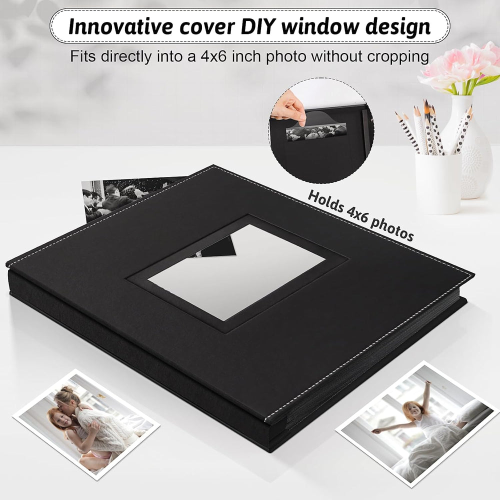 Popotop 4x6 Photo Album Holds 500 Pictures, Vegan Leather Hardcover