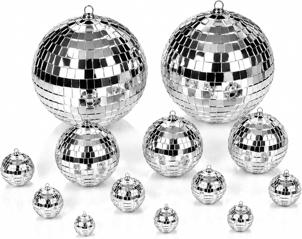 Funtery 100 Pcs Disco Balls Bulk Silver,1.2'',1.6'',2'...