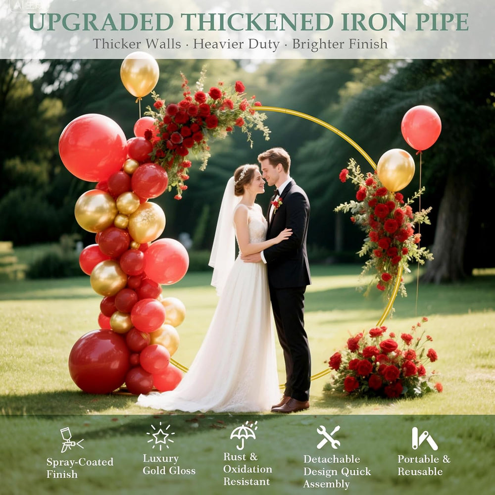 WellSign 7.2FT Circle Wedding Arch Backdrop Stand for Parties