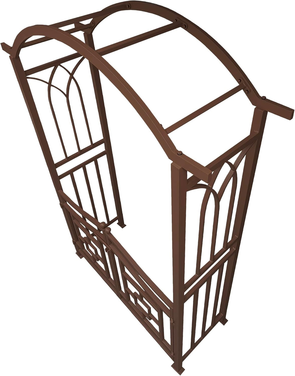 Oakland Living Brown Aluminum Garden Arbor Arch with Gate