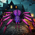 COMIN 9 FT Long Halloween Inflatables Purple Gradient Spider Outdoor Decorations Blow Up with Built-in LEDs for Halloween Indoor Yard Lawn Garden Decoration