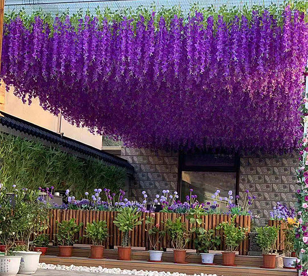 Artificial Flowers Hanging Flowers, Fake Garland Silk Vines Rattan String Dec...