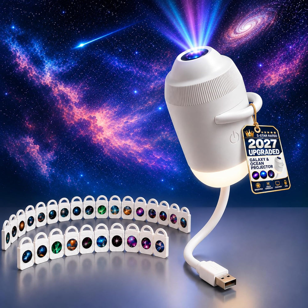 5D Holographic Galaxy Star Projector Night Light, Ocean Wave Ambient Light