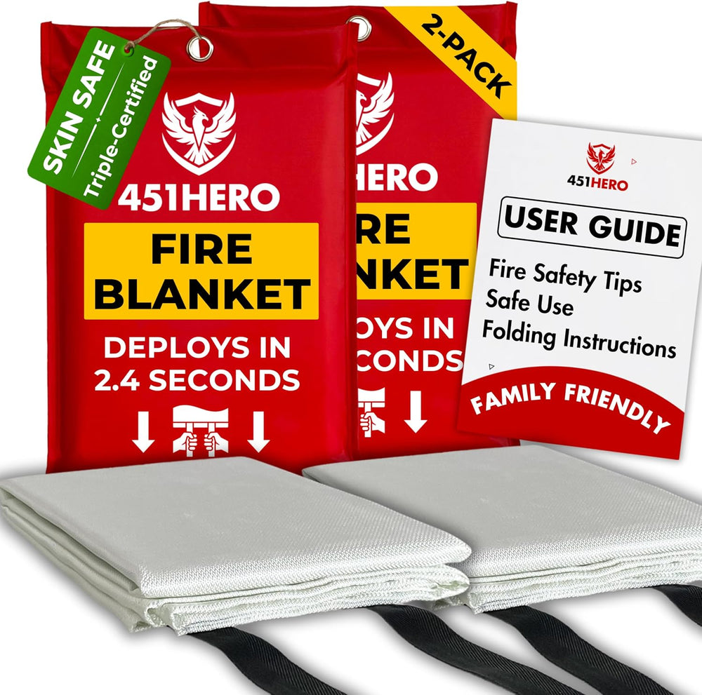 Emergency Fire Blanket – 2 Pack, Fire Protection for Families
