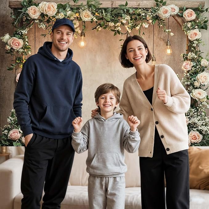 9x6ft Country Wedding Photography Backdrop Floral Rustic Roses Farmhouse Wooden Door Backdrop Pink Flower Birthday Baby Shower Wedding Bridal Party Banner Photo Booth Props Anniversary Background
