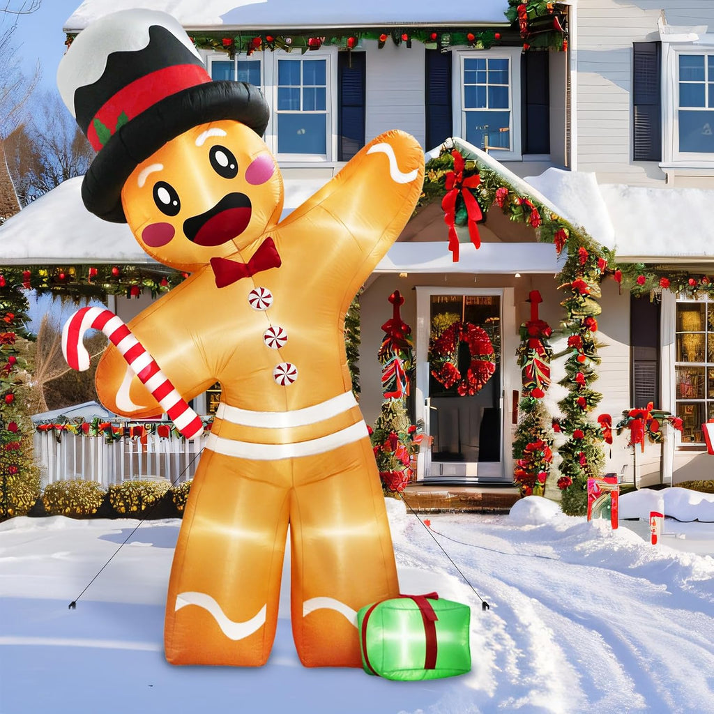 OurWarm 12FT Christmas Inflatables, Giant Gingerbread Christmas Decorations