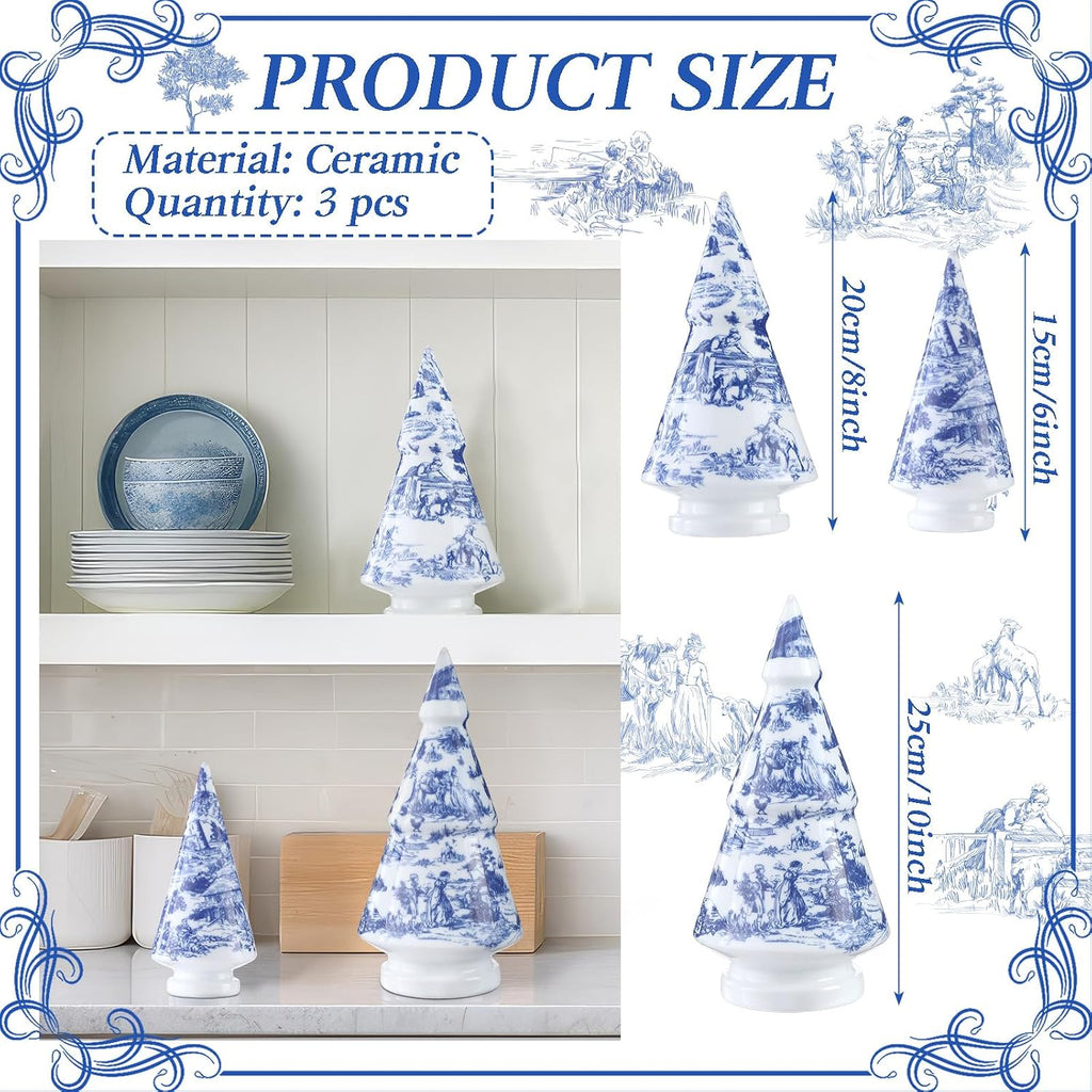 soaoo 3 pcs ceramic christmas tree concise style shown in use