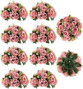 BLOSMON Flower Ball Centerpieces for Wedding: 10 Pcs Dusty Pink Fake Roses Flowers Artificial for Table - Silk Kissing Bouquet Floral Arrangement Center for Home Party Event Decor