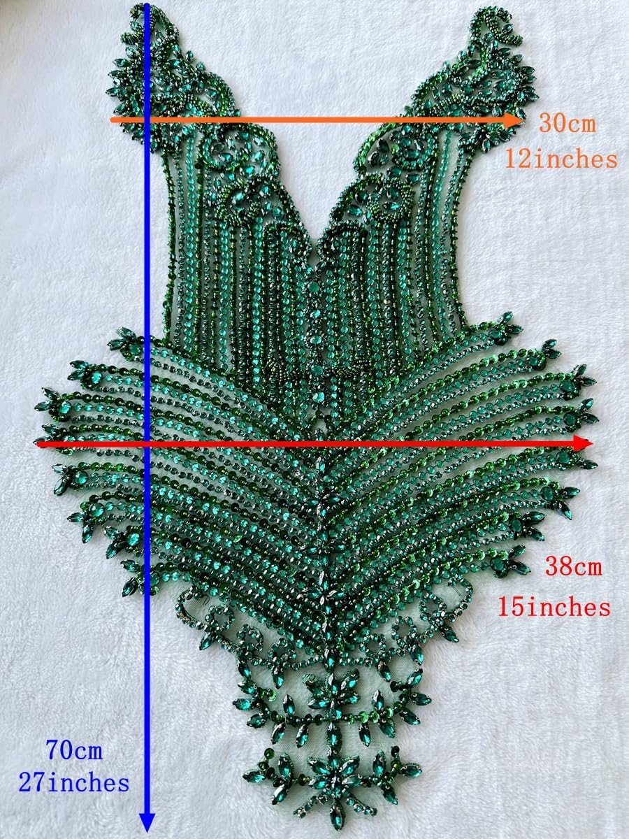 Handsewing Beads Sequins Rhinestones Large lace Applique Handmade shin Crysta...