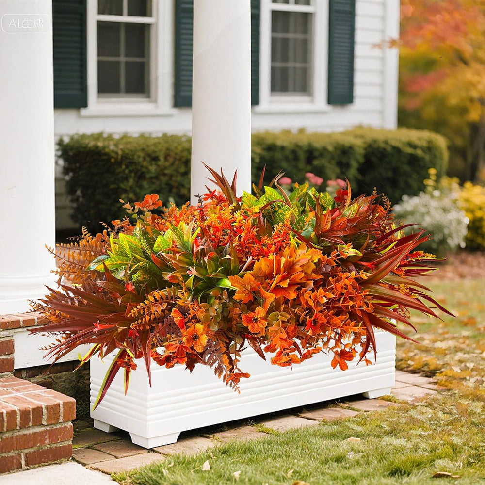 Artificial Plants with Fall Leaves,18Pcs Fake Greenery Stems Autumn Flowers f...