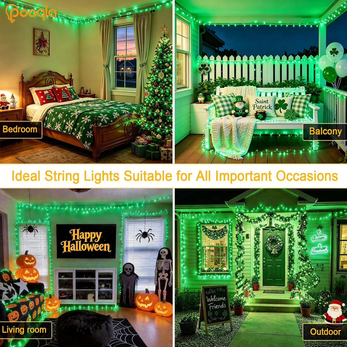 pooqla 500 led string lights indoor outdoor, 164, package contents