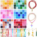6mm Glass Beads Bracelet Making Kit, 144 Colors Crystal Glass Beads Set with 6 Storage Boxes, DIY Jewelry Beading Supplies for Necklaces, Keychains, Friendship Bracelet Gifts