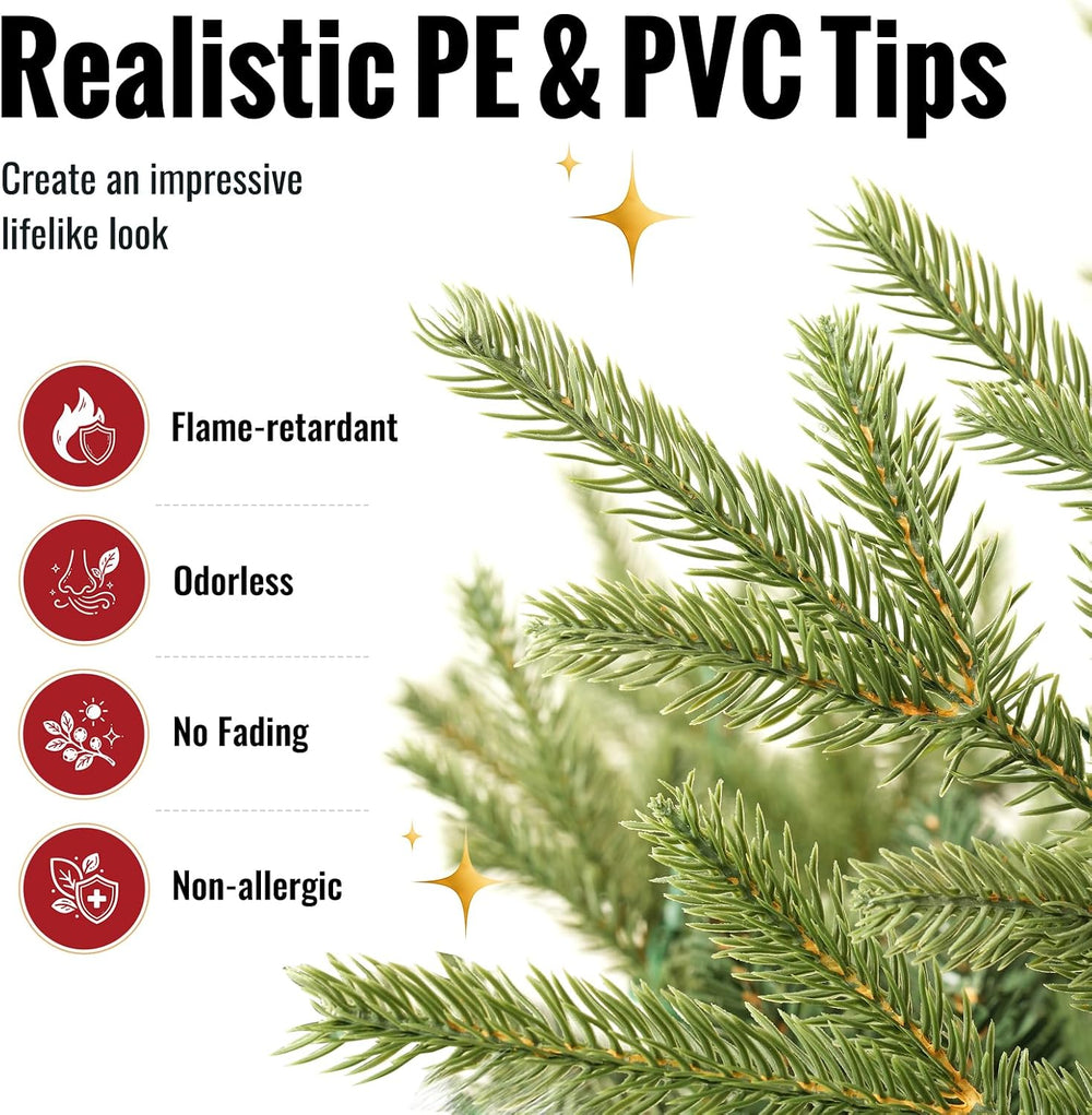 OasisCraft 7ft Aspen Prelit Christmas Tree with Remote Controller,300 RGB Col...