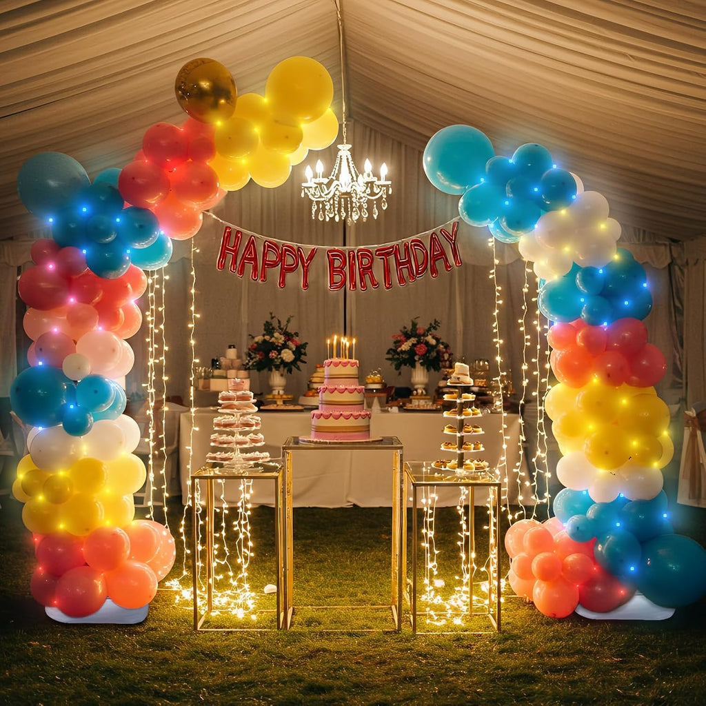 AerWo Balloon Arch Stand, Bendable Balloon Arch Kit with Light Strings