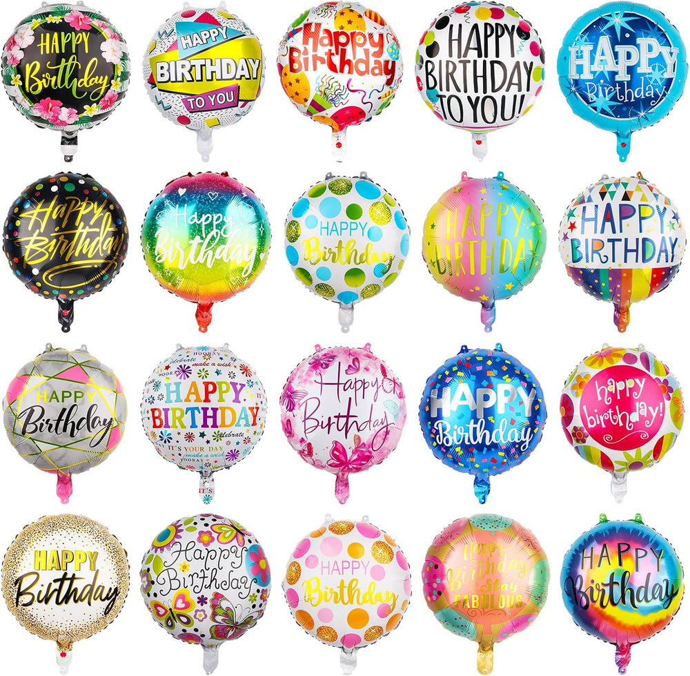 100 Pcs Happy Birthday Aluminum Foil Balloons for Birthday Party Decoration S...