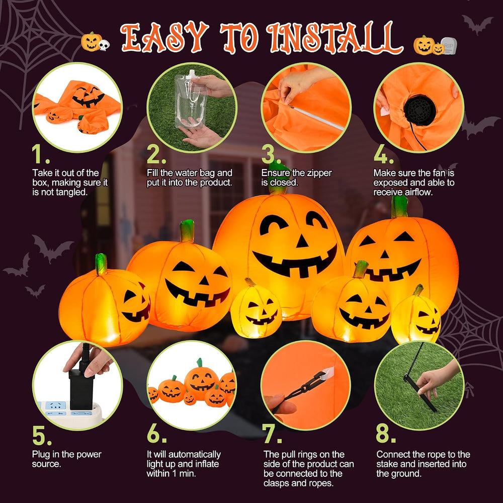 7.5FT Halloween Inflatables Outdoor Decorations Pumpkin