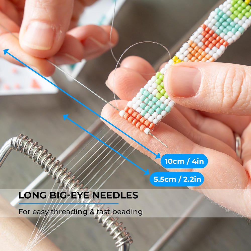 Complete Bead Loom Kit with 24,000 Colorful Glass Beads for Jewelry Making, N...
