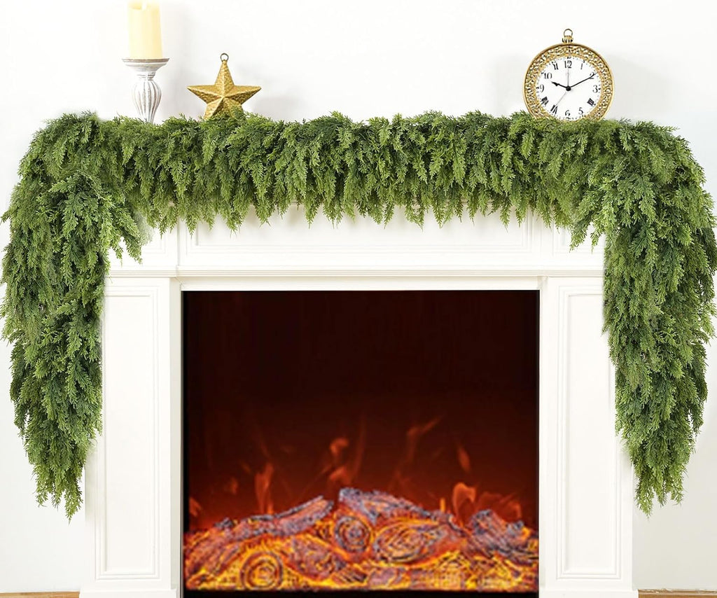 Giauma 9FT Double Fullness Artificial Christmas Cedar Garland 280 Branches