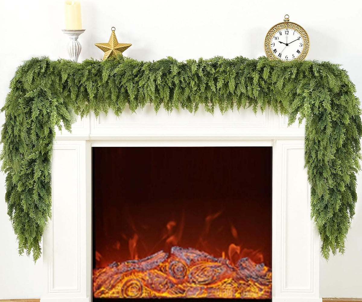 Giauma 9FT Double Fullness Artificial Christmas Cedar Garland 280 Branches