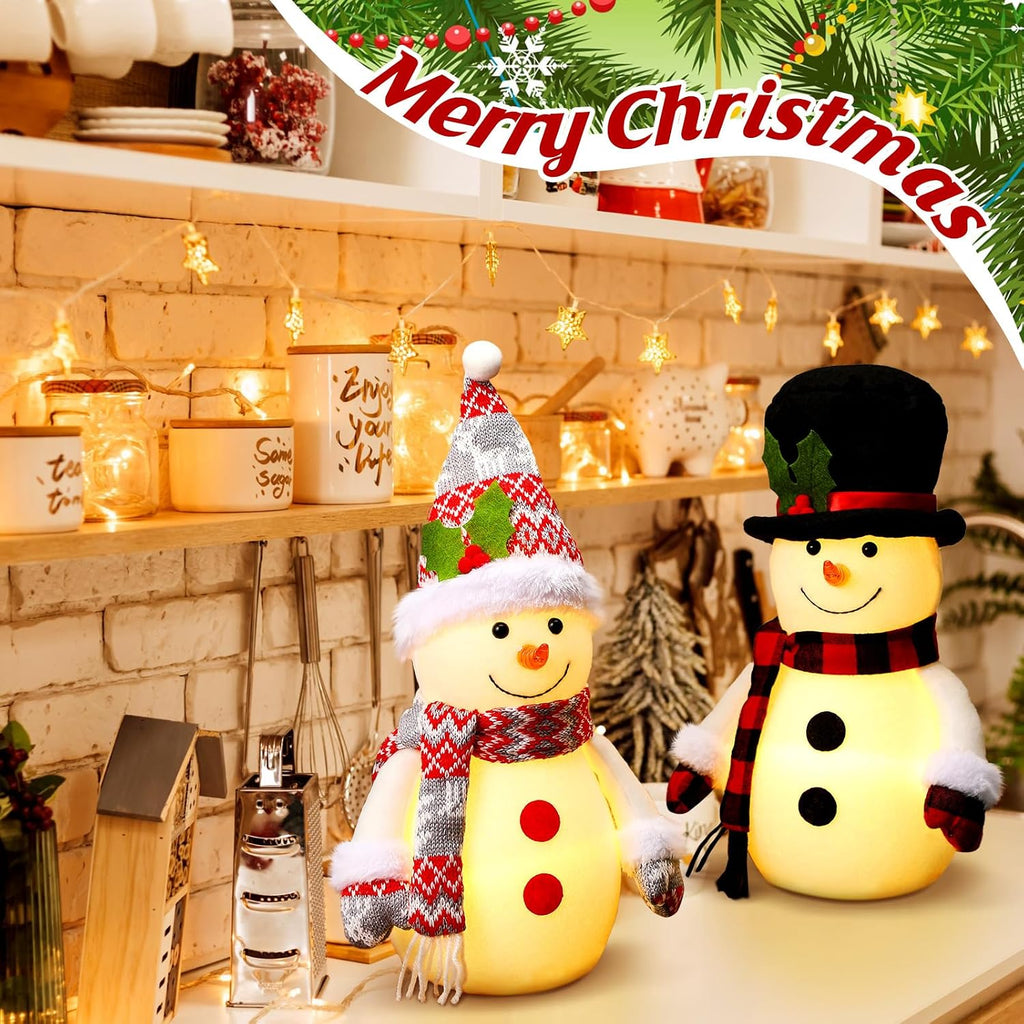 yalikop set of 2 christmas lighted snowman 12, side view