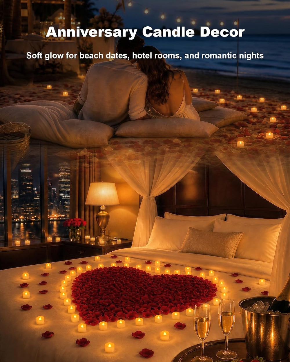 Homemory 100-Pack Flameless Tea Lights Candles Battery Operated, 200+ Hours