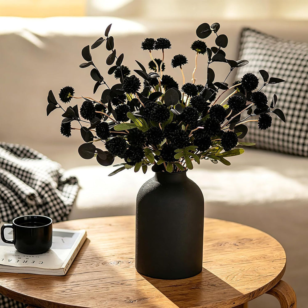 BLOSMON Black Flowers Artificial for Halloween Dining Table Centerpieces