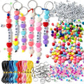 WATINC Bead Keychain Making Kit, DIY Name Beads Key Chain Craft 1716Pcs