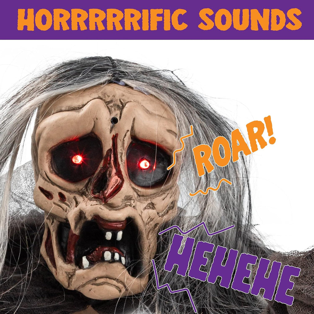 JOYIN Halloween Zombie Decoration Outdoor, Groundbreaker Halloween Outside Decor, Scary Zombies Props with Glowing Eyes and Sound for Graveyard Haunted House Lawn Yard Garden Decoration
